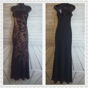 Black-Golden Evening Gown